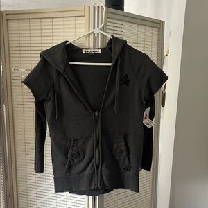 Volcom Charcoal Short Sleeve Zip Hoodie